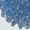 25 grams of 3x7mm Blue Lined Crystal Lustre Farfalle Seed Beads